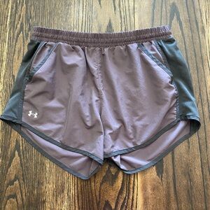 Under Armour Women's Athletic Shorts in Mauve and Dark Gray